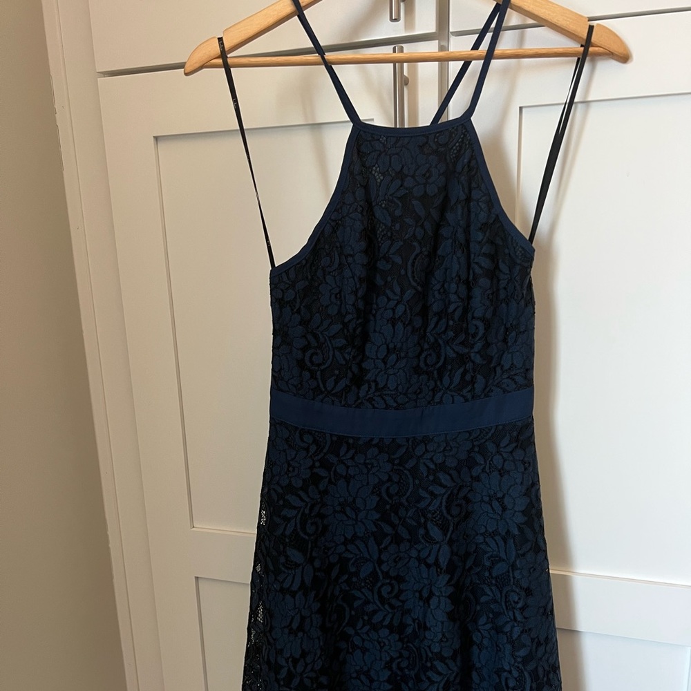 Lace navy blue dress
